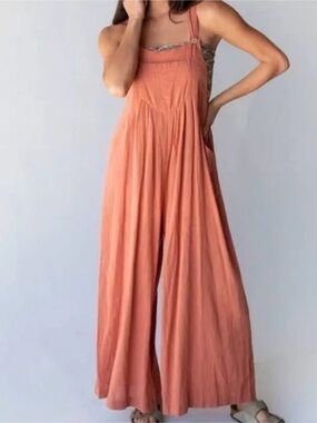 Natural Life Carrington Wide-Leg Jumpsuit - Rust - Size Large - NWT
